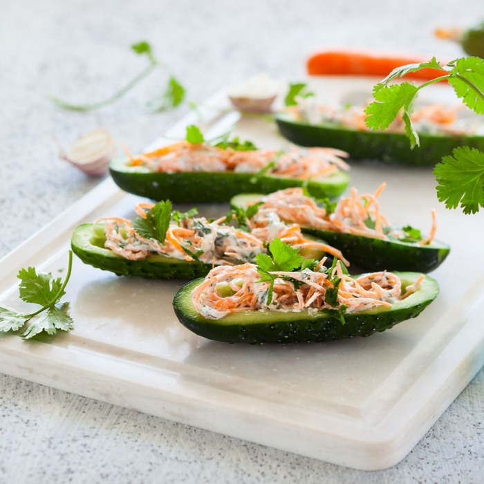 pepinos rellenos de lentejas, recetas embarazo