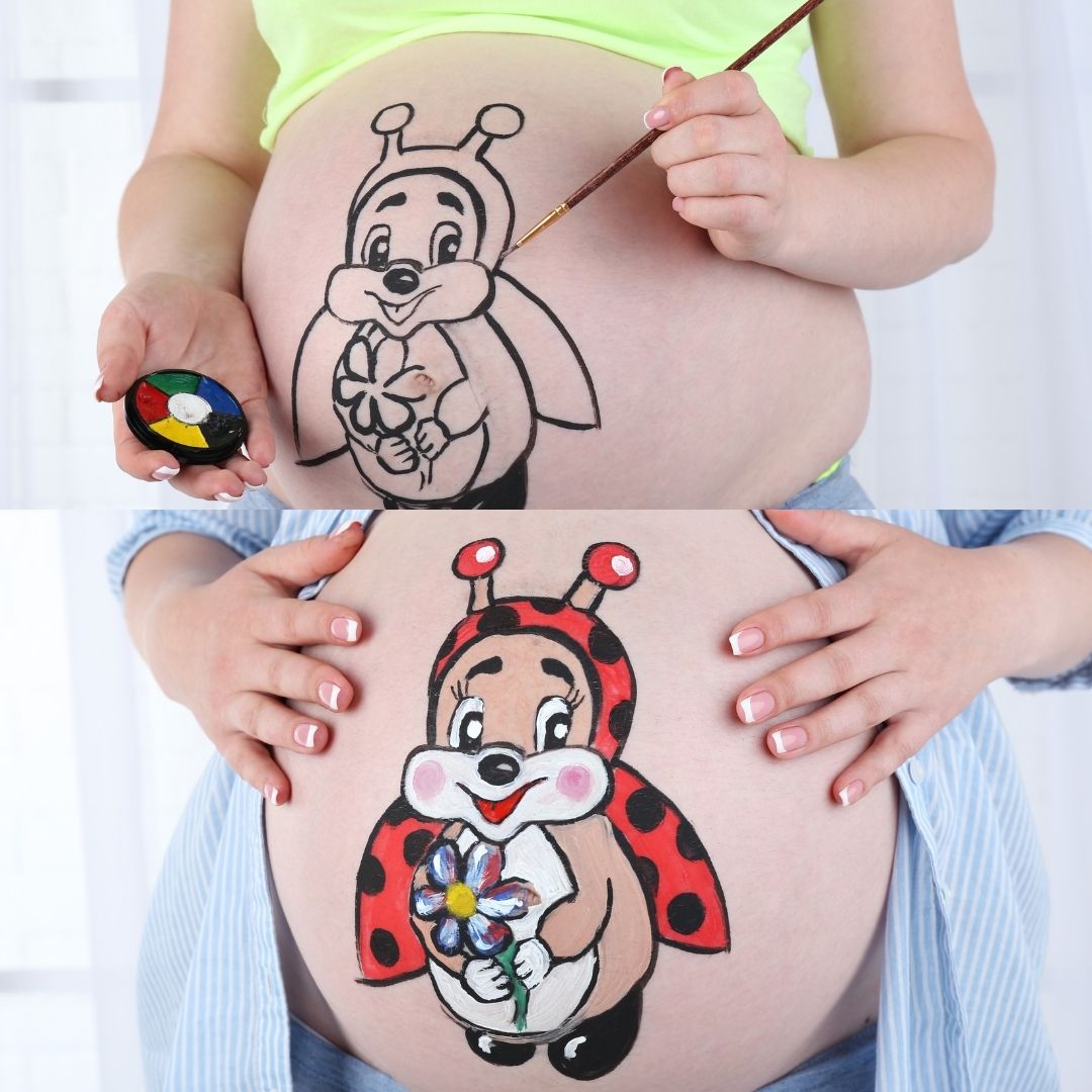 pintura para pintar barriga embarazada, Belly painting
